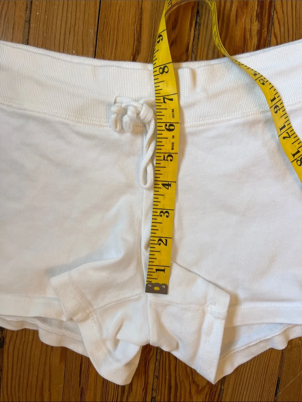 Brandy Melville White Cotton Drawstring Shorts